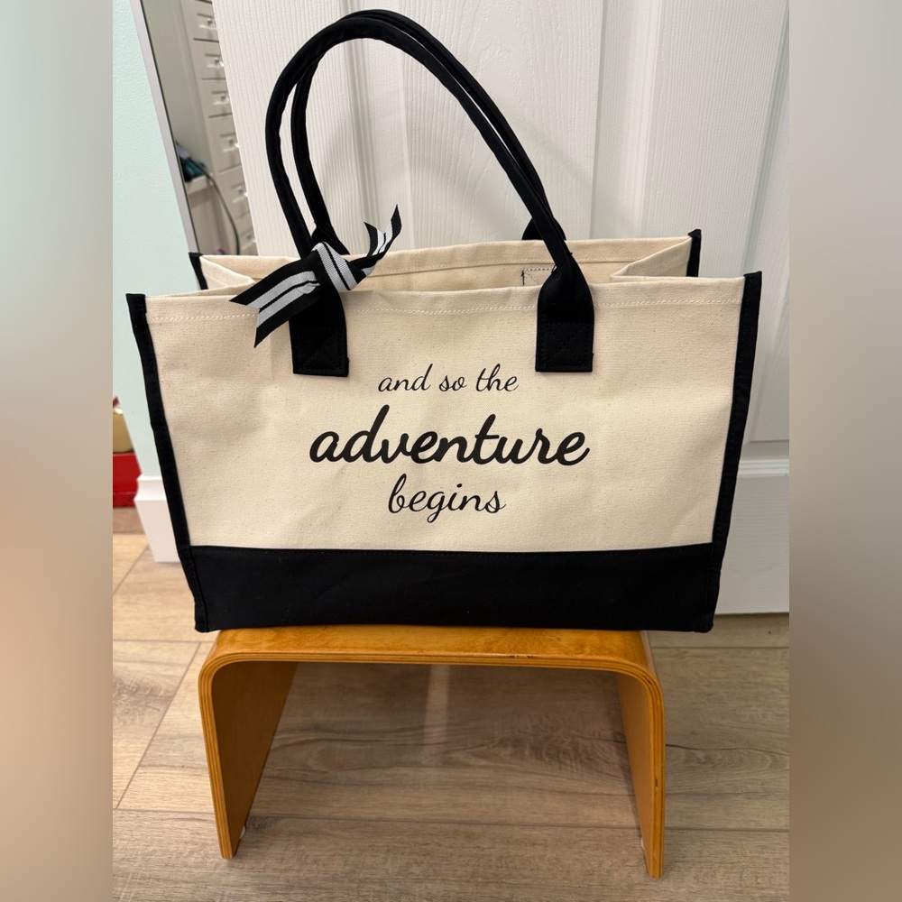 Black and Cream Tote Bag